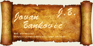 Jovan Banković vizit kartica